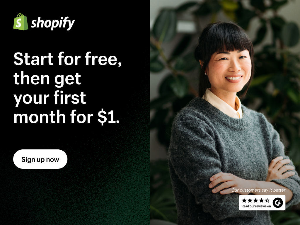 "Unleash Your Entrepreneurial Spirit: Start Your Own Online Store with Shopify's FREE 1-Month Trial!"