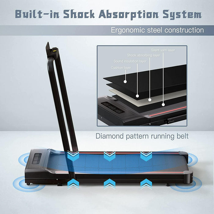Sperax Treadmill-Walking Pad-Under Desk Treadmill-2 in 1 Folding Treadmill-Treadmills for Home-Black Red