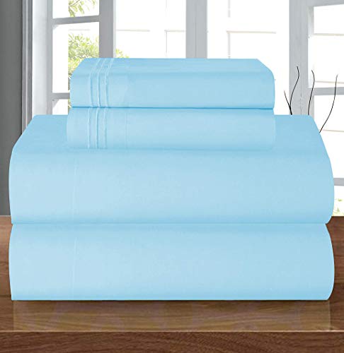 Elegant Comfort Luxury Soft 1500 Thread Count Egyptian 4-Piece Premium Hotel Quality Wrinkle Resistant Bedding Set, All Around Elastic Fitted Sheet, Deep Pocket up to 16inch, Twin/Twin XL, Aqua