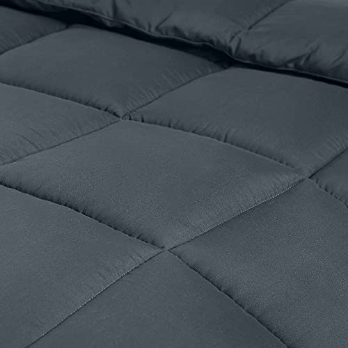 Utopia Bedding All Season 250 GSM Comforter - Soft Down Alternative Comforter - Plush Siliconized Fiberfill Duvet Insert - Box Stitched (Full/Queen, Gray)
