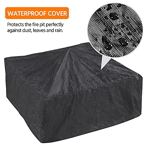 Yaheetech Fire Pit 32in Fire Pits for Outside Outdoor Fire Pits for Bonfire Patio BBQ Camping Bronze Fireplace with Spark Screen, Mesh Cover Poker