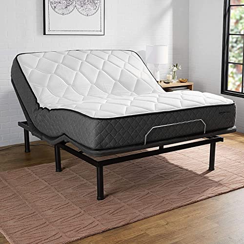 Amazon Basics Adjustable Bed Base with Head and Foot Incline, Remote Control - Queen