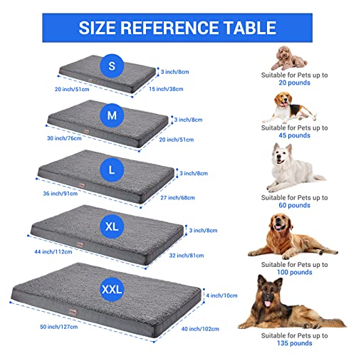 OhGeni Orthopedic Dog Beds for Large Dogs,Dog Bed with Plush Egg Foam Support and Non-Slip Bottom, Waterproof and Machine Washable Removable Pet Bed Cover