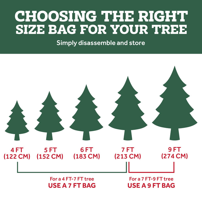 Zober Christmas Tree Storage Bag - Fits 9 Ft Artificial Trees - Plastic, Waterproof Christmas Tree Bag - Strong, Durable Handles - Labeling Card Slot - Red