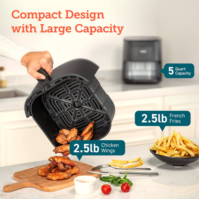 COSORI Air Fryer Oven Pro LE 5-Qt Airfryer, Quick Meals, UP to 450℉, Quiet, 85% Oil less, Recipes, 9 in 1, Compact, Dishwasher Safe