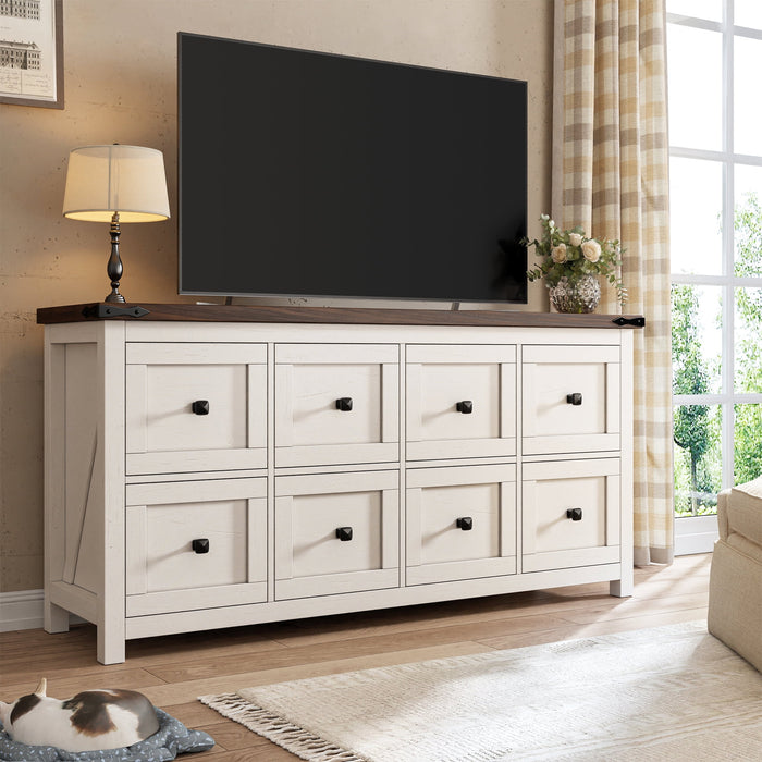 EnHomee Dresser for Bedroom White Dresser TV Stand Farmhouse Dresser w