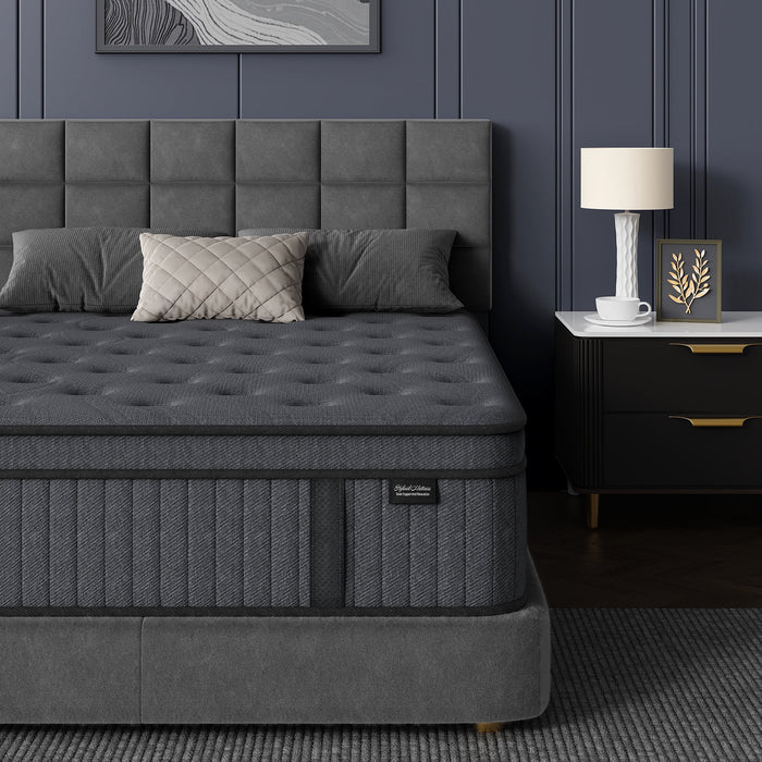 Sweetland 12" Queen Mattress in a Box, Hybrid Memory Foam with Individ