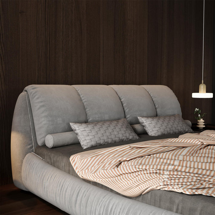 King Bed Frame And Headboard,Upholstered Platform Bed With Oversized P