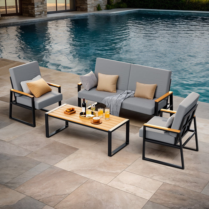 Patio Furniture Sets on Sale, Asofer 4 PCS Outdoor Conversation Sofa w
