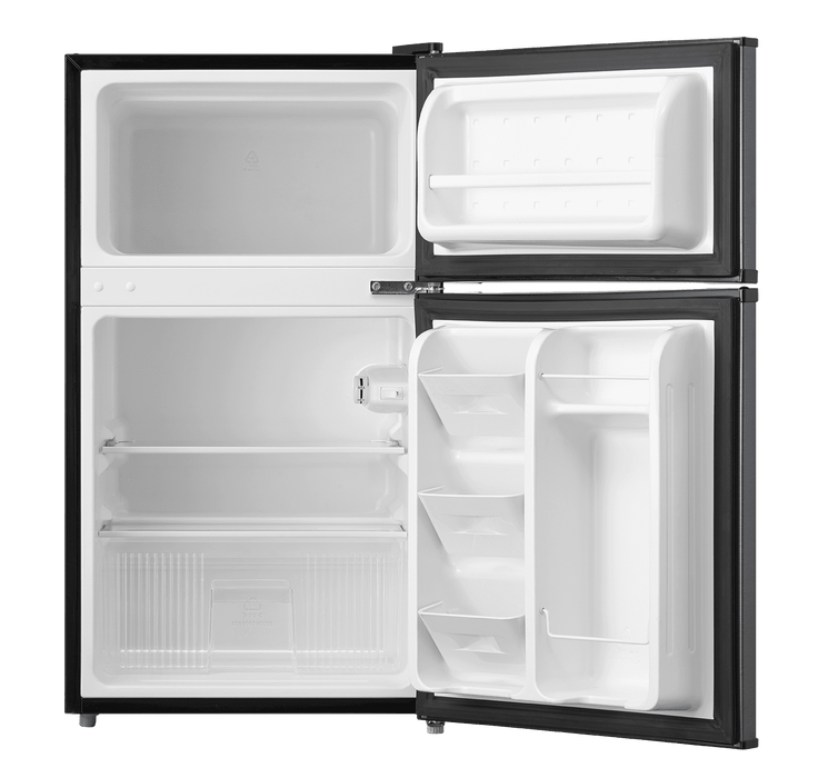 Arctic King 3.2 Cu Ft Two Door Mini Fridge With Freezer Stainless Stee