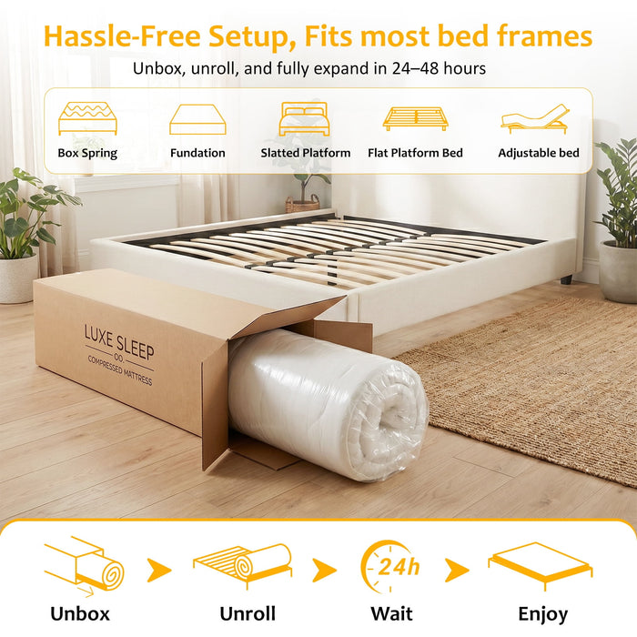Mattress Queen 10 inches, Memory Foam Mattress Bed in a Box Medium Fir