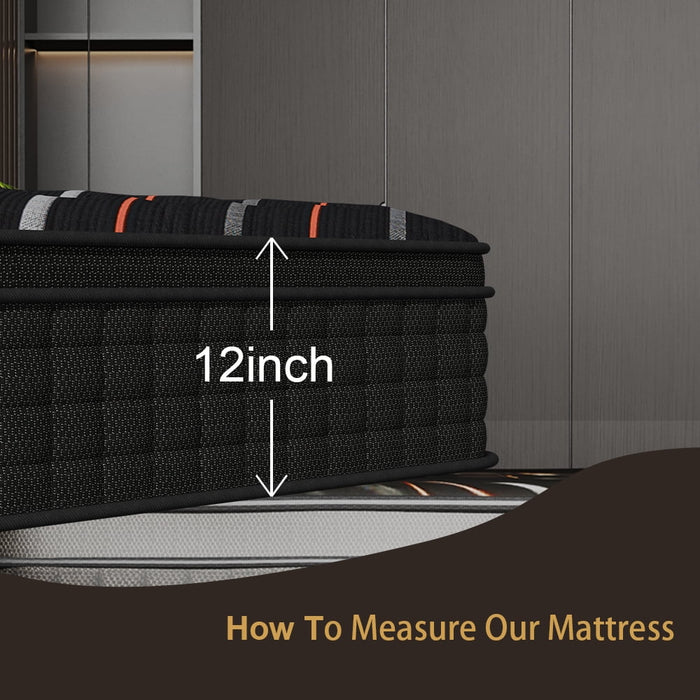 MRH Full 12 inch Euro Top Hybrid Mattress in a Box – Memory Foam & I