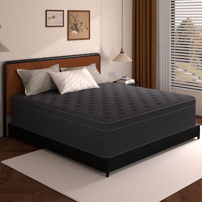 12 Inch Queen Size Mattress,Gray Cooling Gel Memory Foam Mattress in a