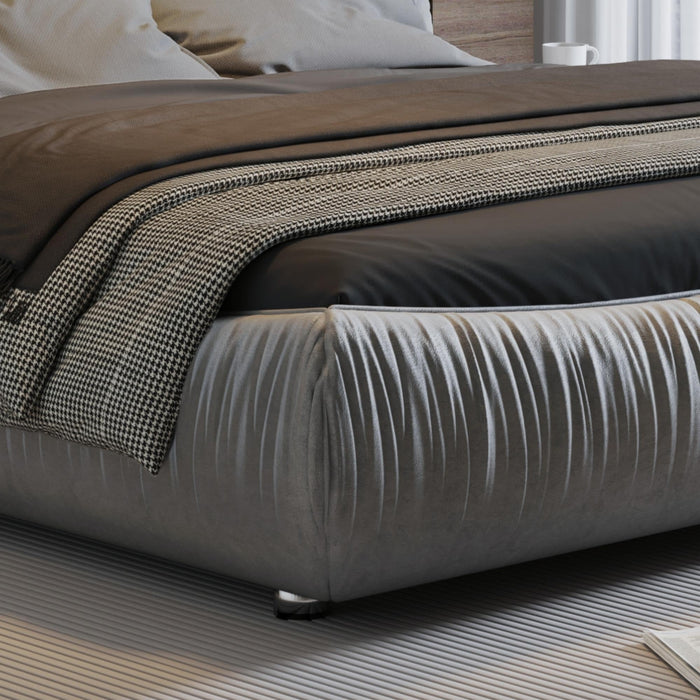 King Bed Frame And Headboard,Upholstered Platform Bed With Oversized P