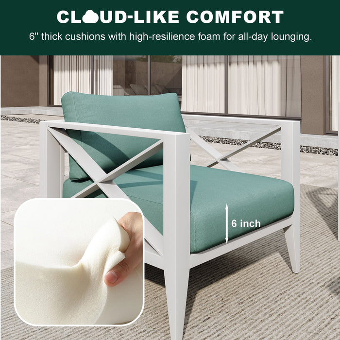 MAISON HUIS Outdoor Aluminum Patio Furniture Set, 5 Piece All-Weather