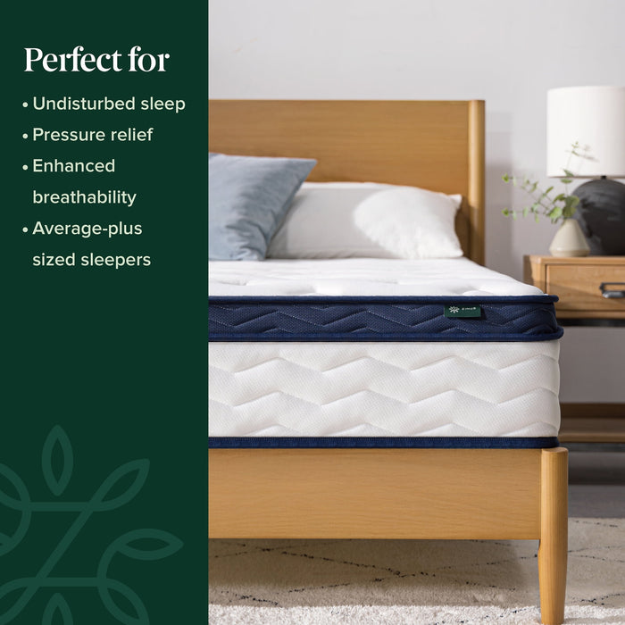 Zinus 10" Pocket Coil Euro Top Hybrid Mattress, Full