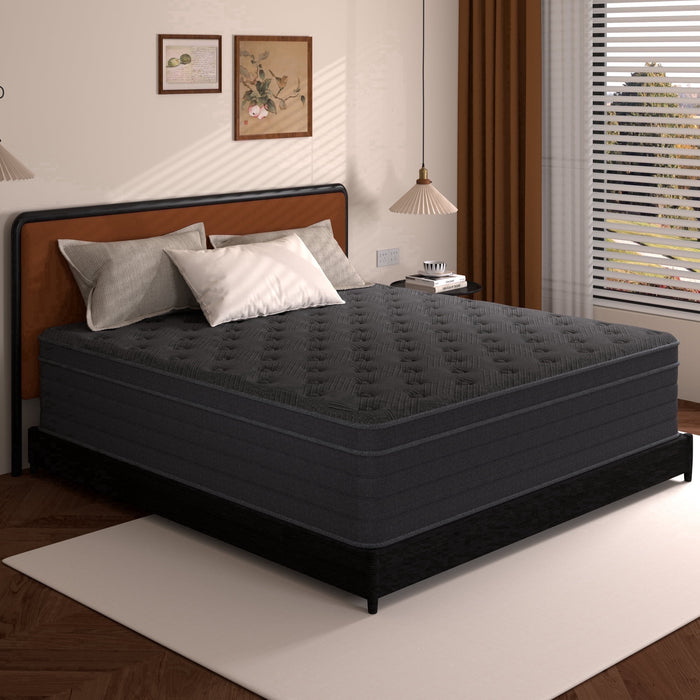 12 Inch Queen Size Mattress,Gray Cooling Gel Memory Foam Mattress in a