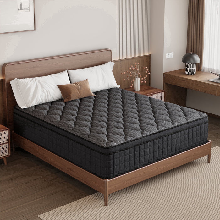 gunugu 12 inch Queen Hybrid Mattress in a Box, Cooling Gel Memory Foam