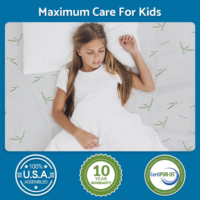 IULULU 10" Gel Queen Medium Firm Quilted Memory Foam with Bamboo Knit