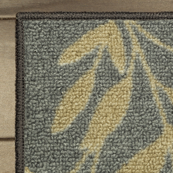 Mainstays Traditional Leaf Block Gray Print Indoor Area Rug, 7 ft x 10