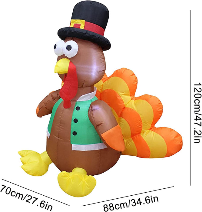 Thanksgiving Inflatable Turkey, Happiwiz 4ft Height Outdoor Thanksgivi