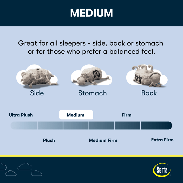 Serta 12" Queen Sheep Dreams Medium Memory Foam Mattress