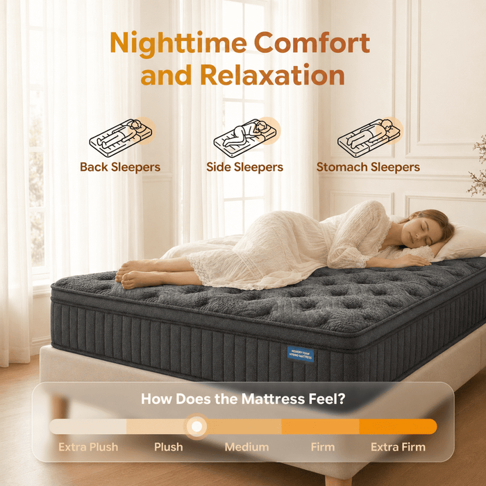 Trujae 12 inch Queen Mattress in a Box, Gel Memory Foam Hybrid Mattres