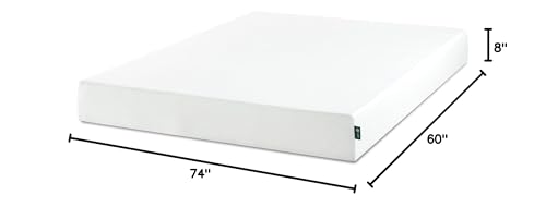 Zinus 8 Inch Short Queen Green Tea Memory Foam Mattress [New Version], Fiberglass Free, Medium Firm Feel, Zoned Pressure Relief, Certified Safe Foams & Fabric, Mattress in A Box