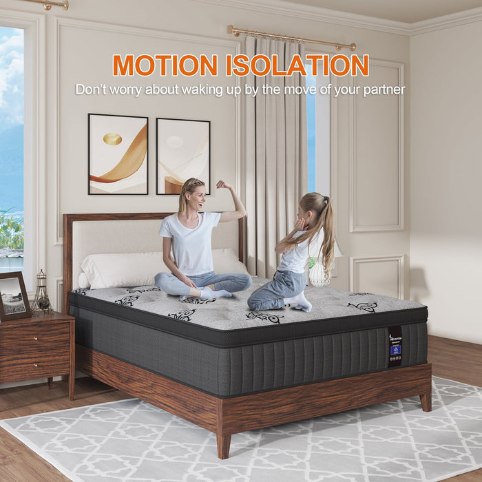 Viscountess King Mattress 10inch Hybrid Mattress in a Box with Gel Mem