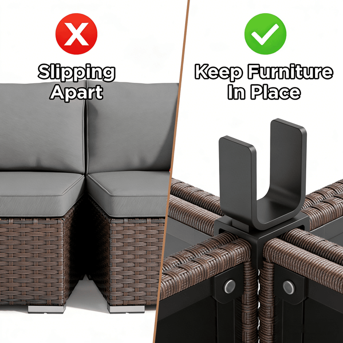 Lofka 4-Piece Outdoor Patio Furniture Set, Metal Conversation Set with