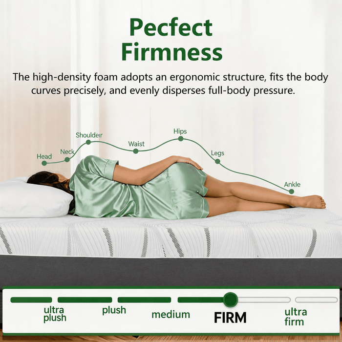 Kizreo 12 inch Cooling Green Tea Gel Memory Foam Queen Size Mattress i