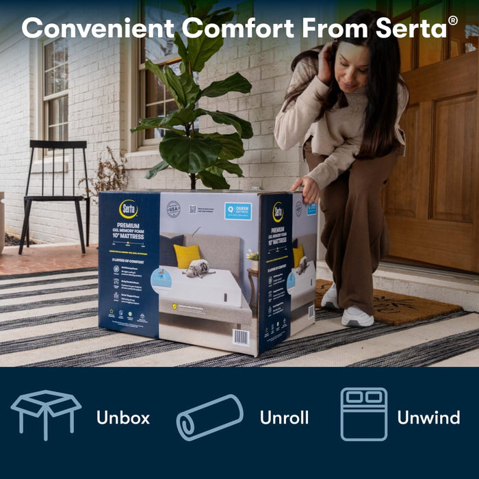 Serta 10 inch, Twin XL Mattress, Medium Mattress, Gel Memory Foam Matt