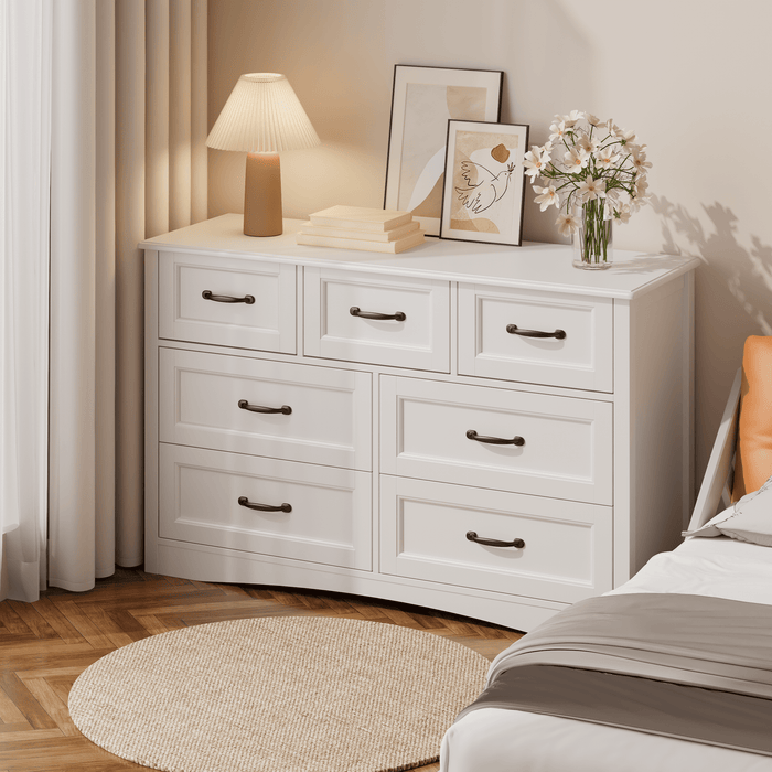 Bedroom Furniture Sets, Asofer 2 Nightstands, 5-Drawer Dressers & 7-Dr