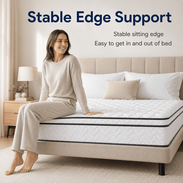 12 Inch Queen Hybrid Mattress, Memory Foam Mattress in a Box with Indi