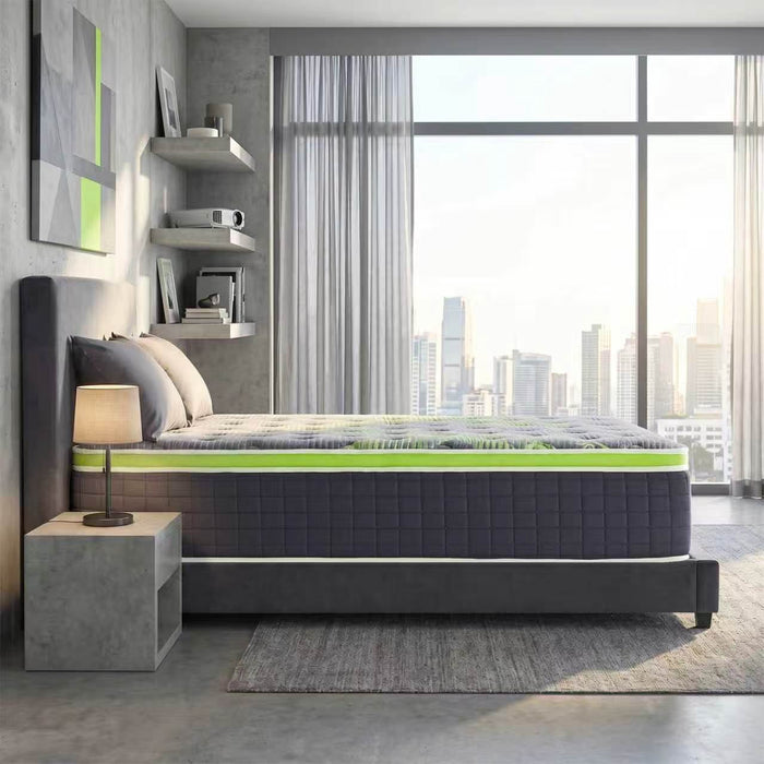 Gnunreg 14 inch Queen Size Hybrid Mattress, Individual Pocket Coils wi