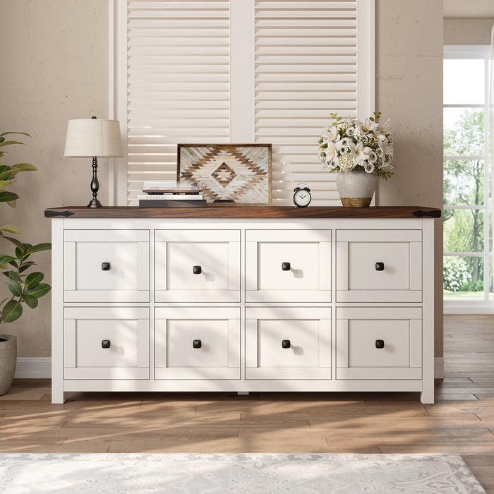 EnHomee Dresser for Bedroom White Dresser TV Stand Farmhouse Dresser w