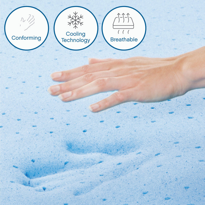 Cool Gel 8" Twin Medium Tight Top Gel Memory Foam Mattress, White