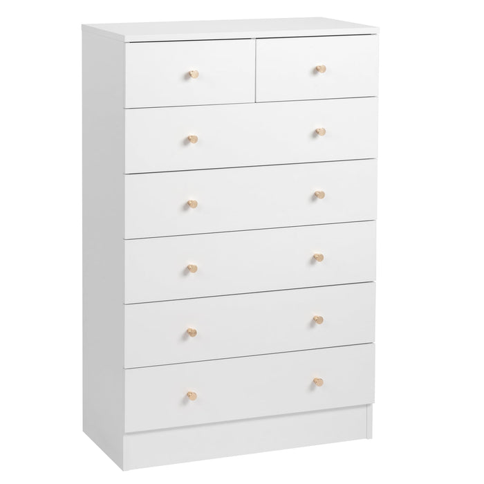 UBesGoo 7 Drawer Wood Dresser for Bedroom, Chest of Drawers, Storage O