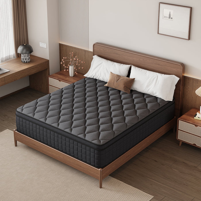 gunugu 12 inch Queen Hybrid Mattress in a Box, Cooling Gel Memory Foam