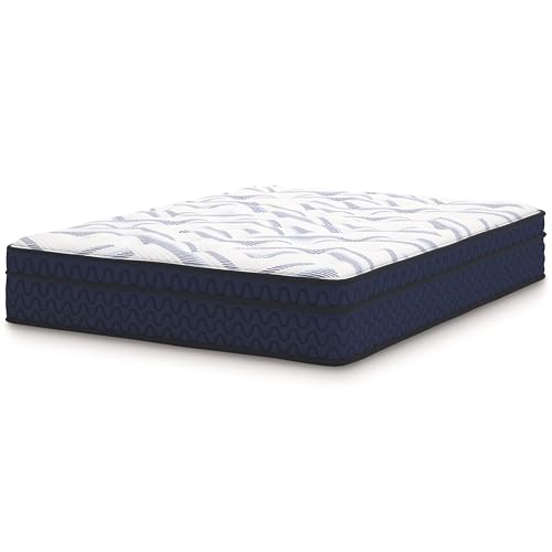 Signature Design by Ashley Queen Size Stack 12 Inch Hybrid Medium Plush Cooling Gel Infused Memory Foam Mattress for Pressure Relief, Fiberglass Free, Mattress in A Box