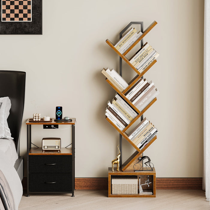 Casacomoda 6-Tier Tree Bookshelf for Corner & Small Space — Narrow S