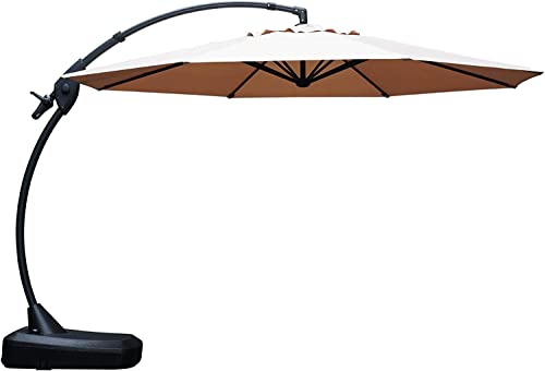 grand patio offset patio umbrella Grand patio 11FT Cantilever Umbrella with Base Outdoor Large Round Alu