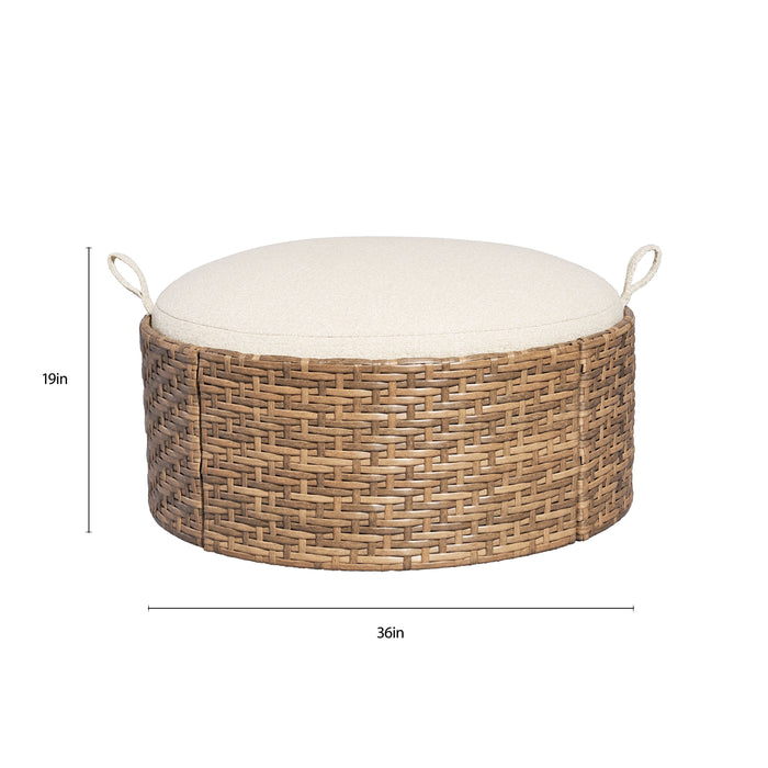 Beautiful Wicker Outdoor Reversible-Top Outdoor Ottoman and Coffee Tab
