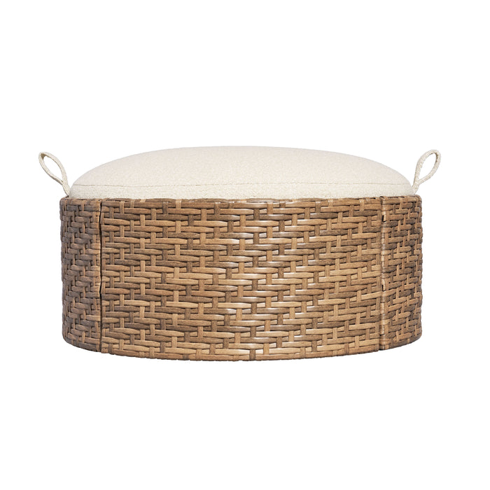 Beautiful Wicker Outdoor Reversible-Top Outdoor Ottoman and Coffee Tab