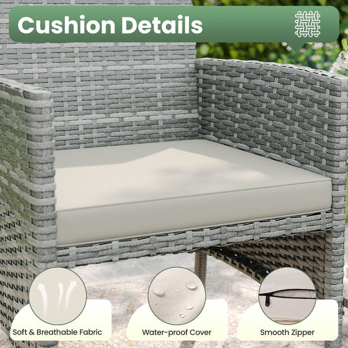 ELPOSUN 5 Piece Patio Furniture Set, Outdoor PE Wicker Chairs for Two