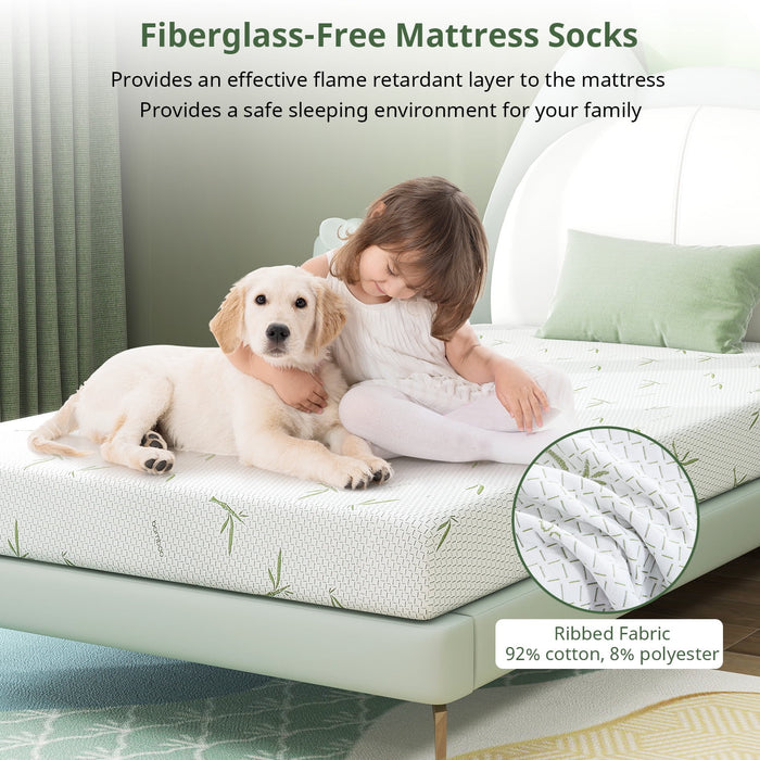 Twin Mattress, 6 inch Memory Foam Mattress Bed in a Box, with Green Te