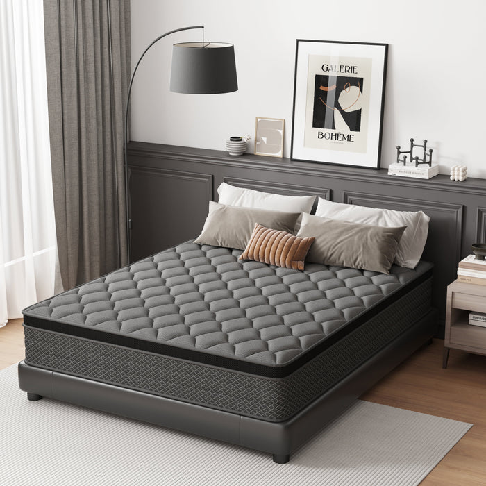Mocangtu 12" Queen Hybrid Mattress in a Box, Gel Memory Foam with Indi
