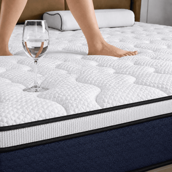 Lodeija 12 inch Queen Euro Top Hybrid Mattress,Breathable Knitted Fabr