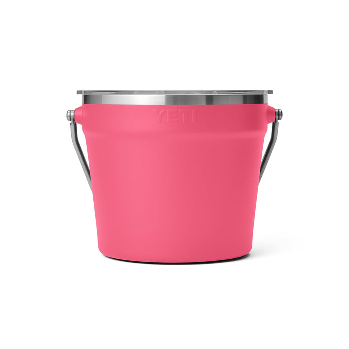 YETI Rambler Beverage Bucket, Double-Wall Vacuum Insulated Ice Bucket with Lid, Tropical Pink