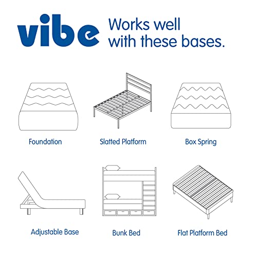 Vibe Quilted Hybrid Mattress, 12-Inch Innerspring and Pillow Top Gel Memory Foam Mattress, Fiberglass Free, CertiPUR-US Certified Bed in a Box, Twin